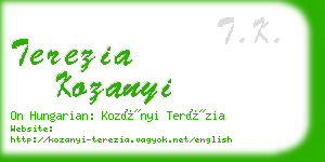 terezia kozanyi business card
